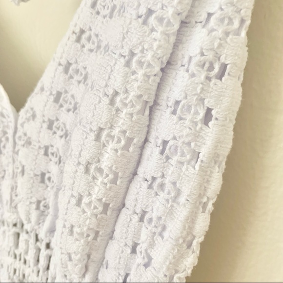 | crochet backless tie halter beach summer cover up dress | - Picture 4 of 10